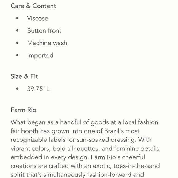 🌴🦜FARM RIO🌴🦜NWT ANTHROPOLOGIE BEAUTIFUL FARM RIO LONG TUNIC TOP SIZE L - Picture 6 of 7